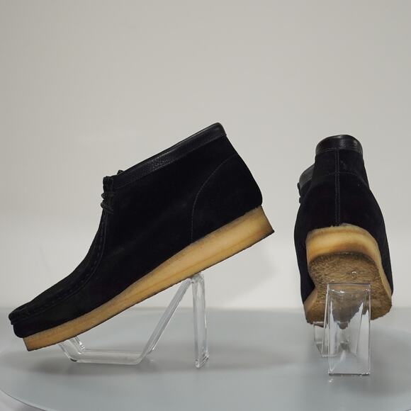 Clarks Originals Wallabee Boots Black Suede - Size 10.5 - Picture 5 of 7